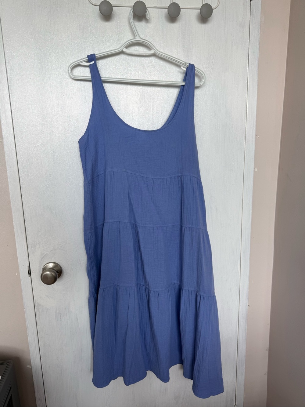 Light Blue Tiered Sleeveless Sundress - Picture 1 of 3